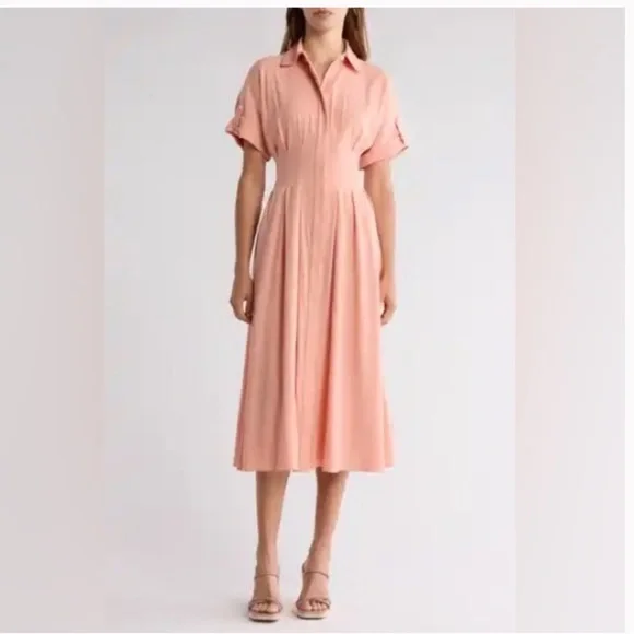 Veronica Beard Peach Midi Dress - Picture 4 of 9